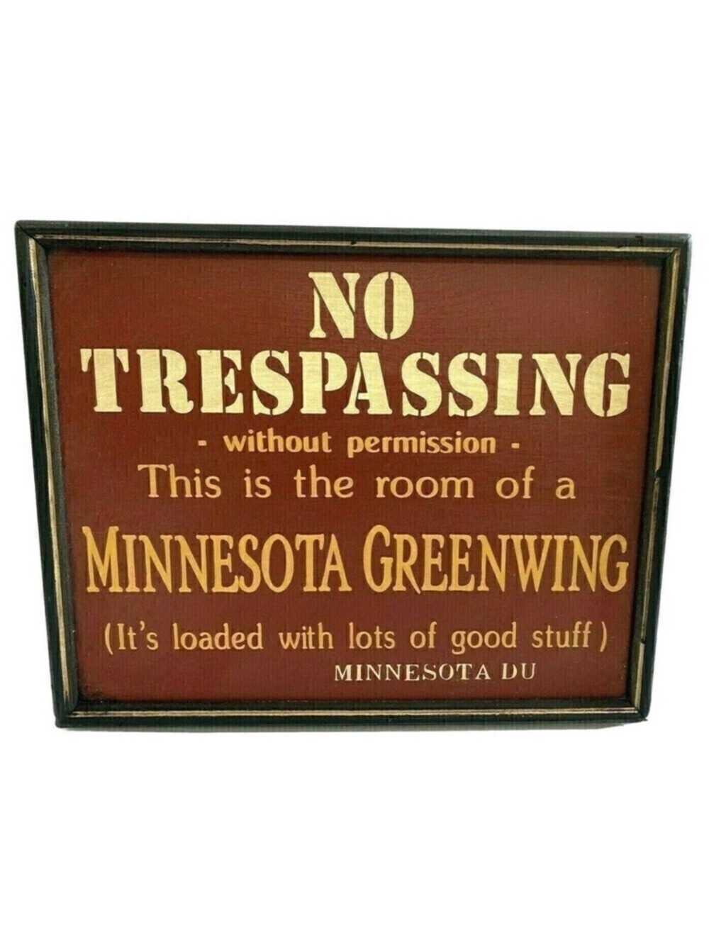 Ducks Unlimited Wooden Man Cave Plaque No Trespassing Sign U of M Minnesota